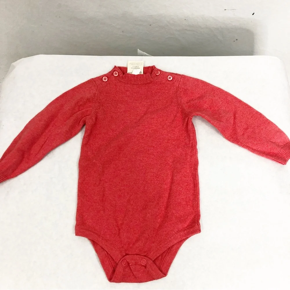 NEW First Impressions 2 Piece Body Suit Overall Sweater Outfit, Size 6-9 Months